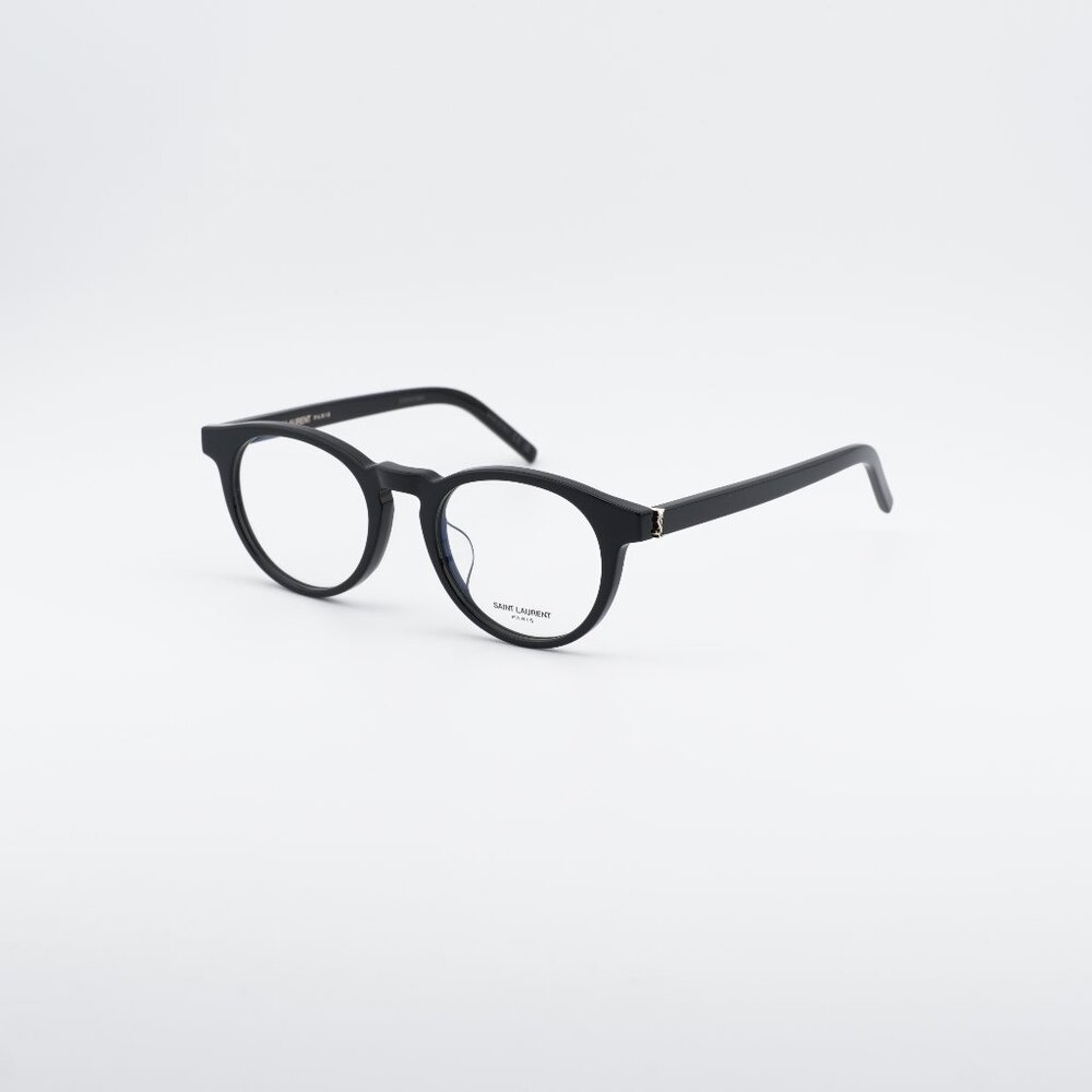 Saint Laurent SLM122/F 001 Round Eyeglasses Black 50mm Frame